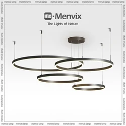 Modern LED Circle Ceiling Chandelier Lustre Lamp Indoor Lighting For Living Room Study Bedroom Lamps Round Rings Home Decoration