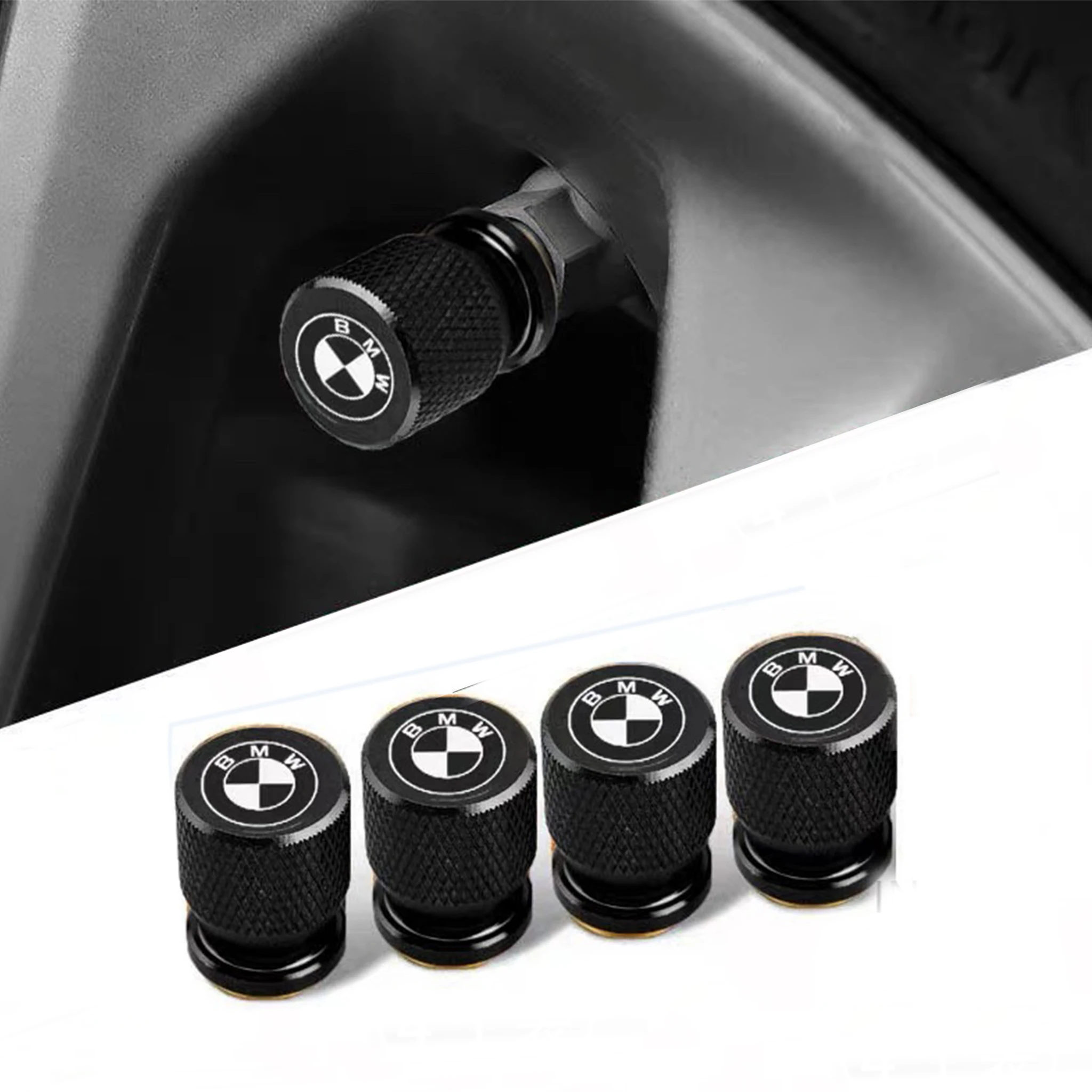 4Pcs Aluminum Car Wheel Tire Valve Caps Tyre Rim Stem Covers Airdust Waterproof For BMW X1 X3 X5 E39 E46 E60 E70 F30 G20 G30 G60