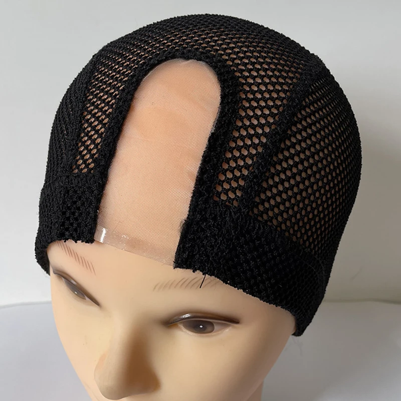 10pcs Best Hair Accessories Ventilated Stretchy Black Wig Net Caps for Making Wigs Elastic Band U Part Dome Wig Caps With MONO L