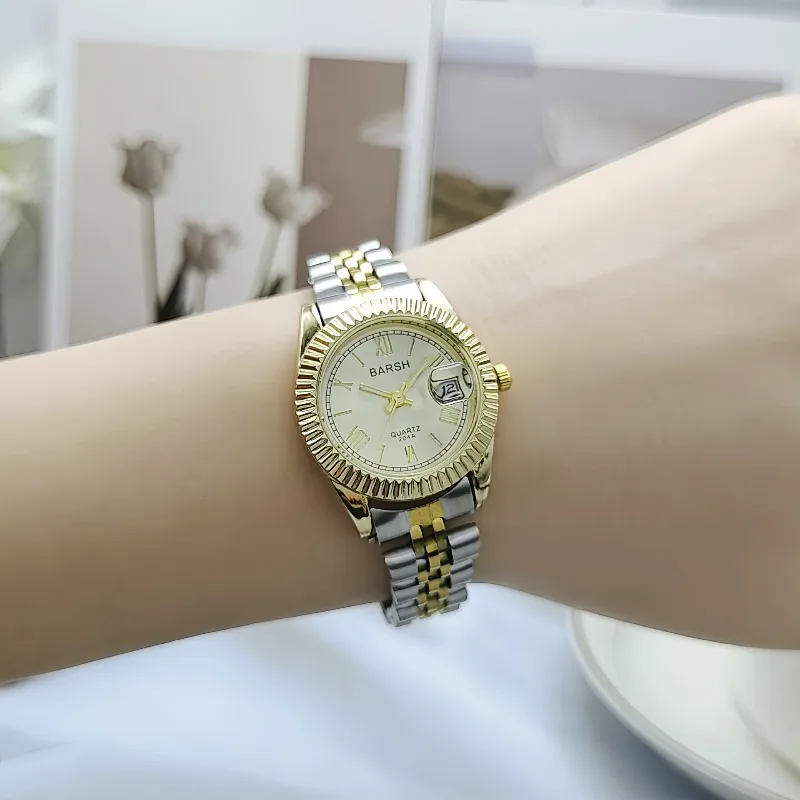 Orologio da donna di design di marca di lusso Orologio da polso al quarzo con quadrante alla moda Orologio da donna dorato casual Regali Reloj De Mujer di alta qualità