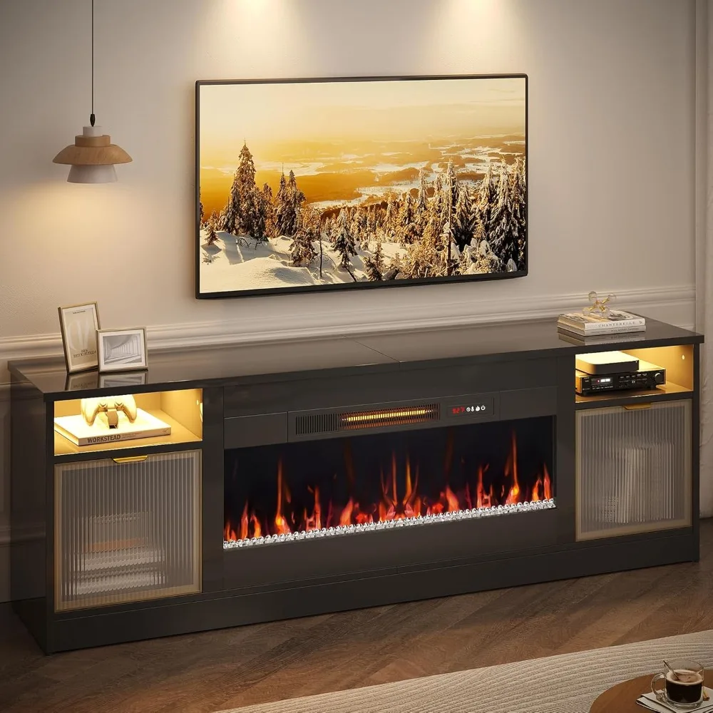 70 Inch Fireplace TV Stand for TVs up to 80