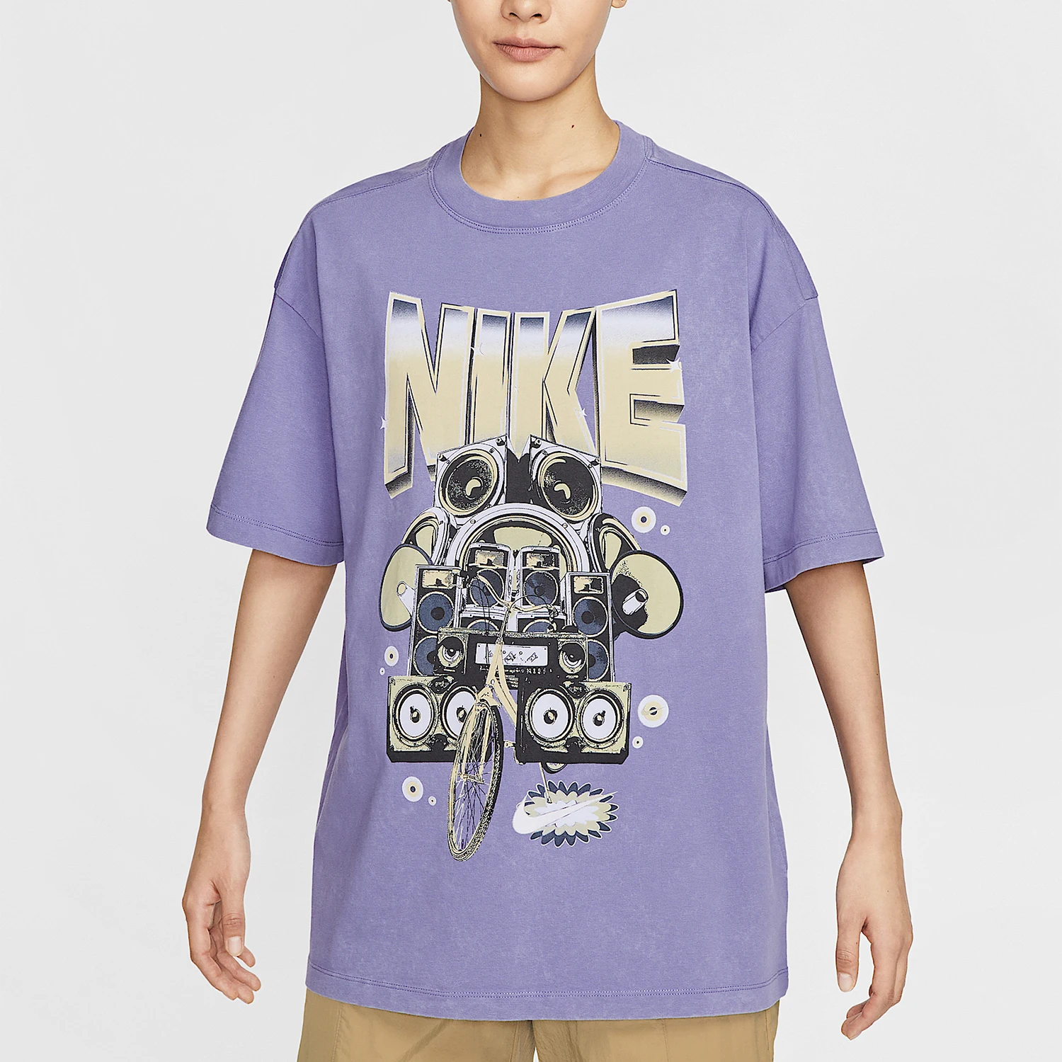 

Nike Official 2025 Summer Women's Fashion Sport Pattern Short Sleeve HF9692-527