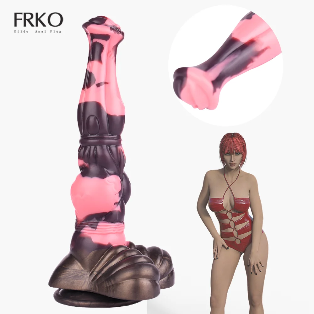 FRKO Large Muscle Real Horse Dildo Soft Silicone With Suckers Vaginal Stimulator Anal Plug Protaste Massage Sex Toys Women Men