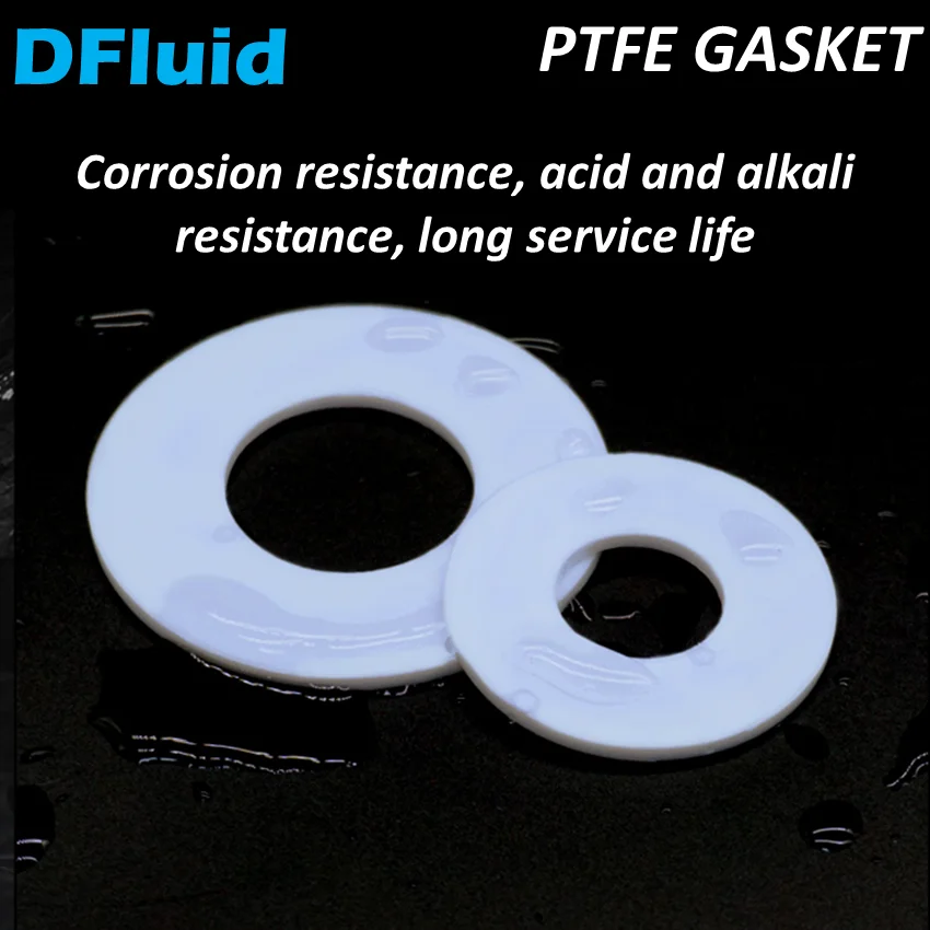 10 PCS PTFE Gasket BSPP Flange Sanitary Cylinder Flat Gasket Ring PTFE Washer 5 6 8 10 12 15 18 20 30 mm Pressure Gauge Sealing