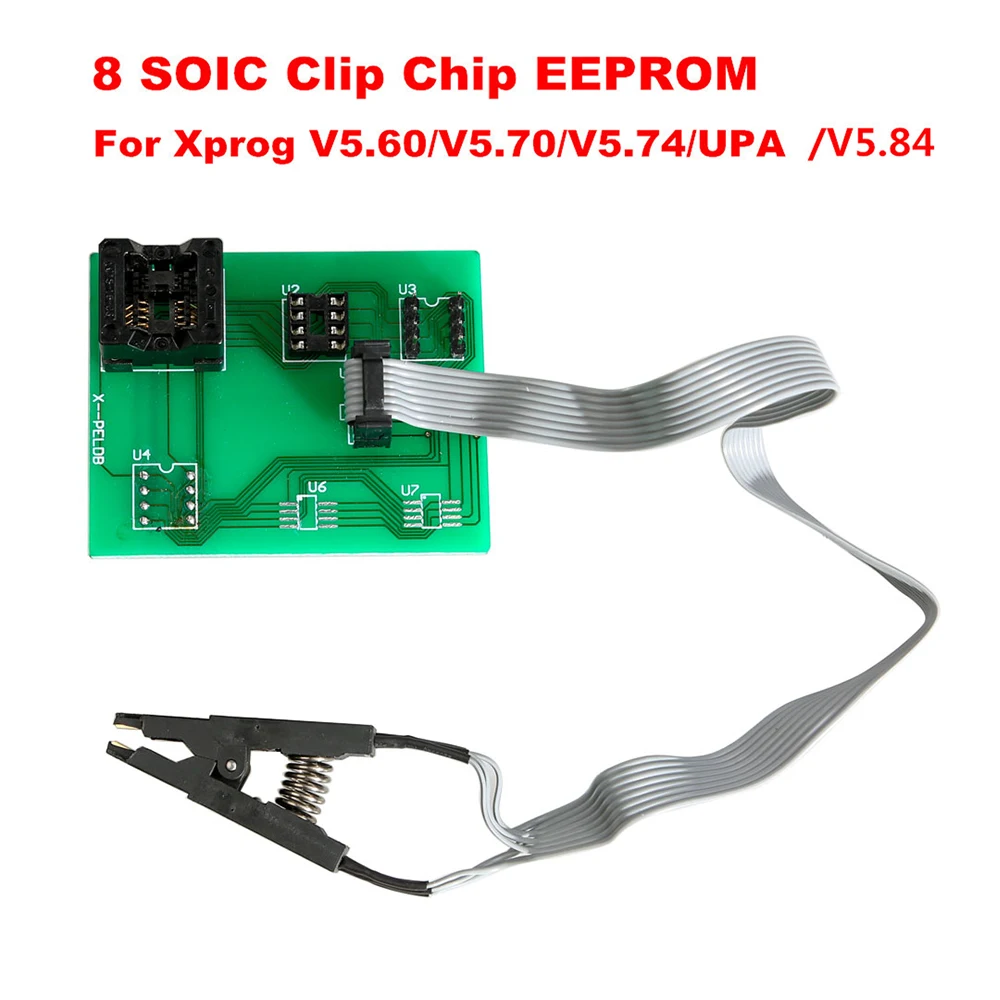 

XPROG Eeprom Board UPA USB V1.3 Programmer Adapter 8 Soic Clip Test Chip for Xprog V5.55/V5.84/V5.86/V6.12/V6.25/V6.50