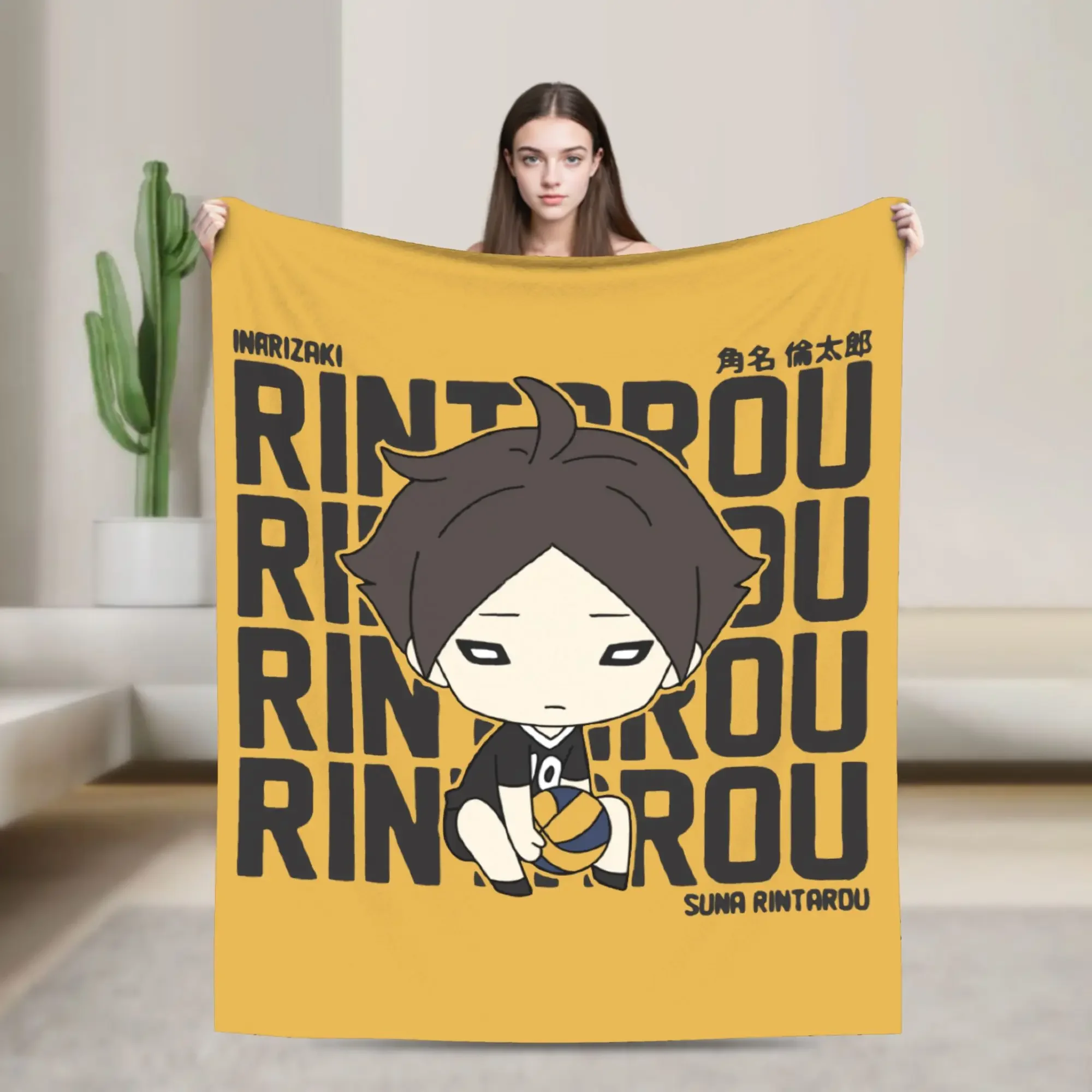 

Suna Rintarou Inarizaki Haikyuu Velvet Blanket Lightweight Throw for Bed Travel AutumnWinter Home Decor