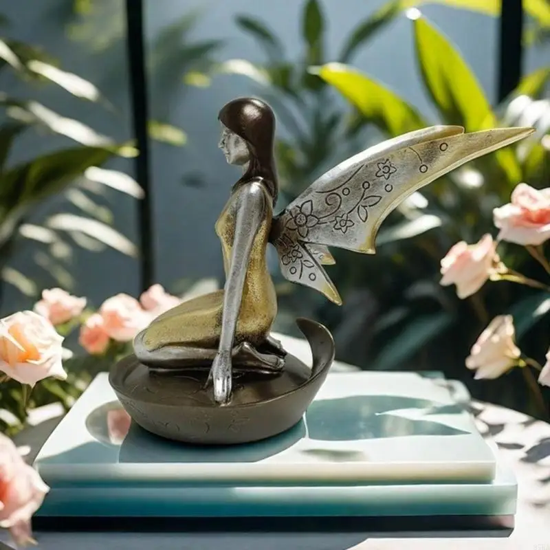 

Resin Angelic Statue Flower Girl Decorative Ornament High Decorative Figurine for Christmas and Thanksgiving Day 87HA