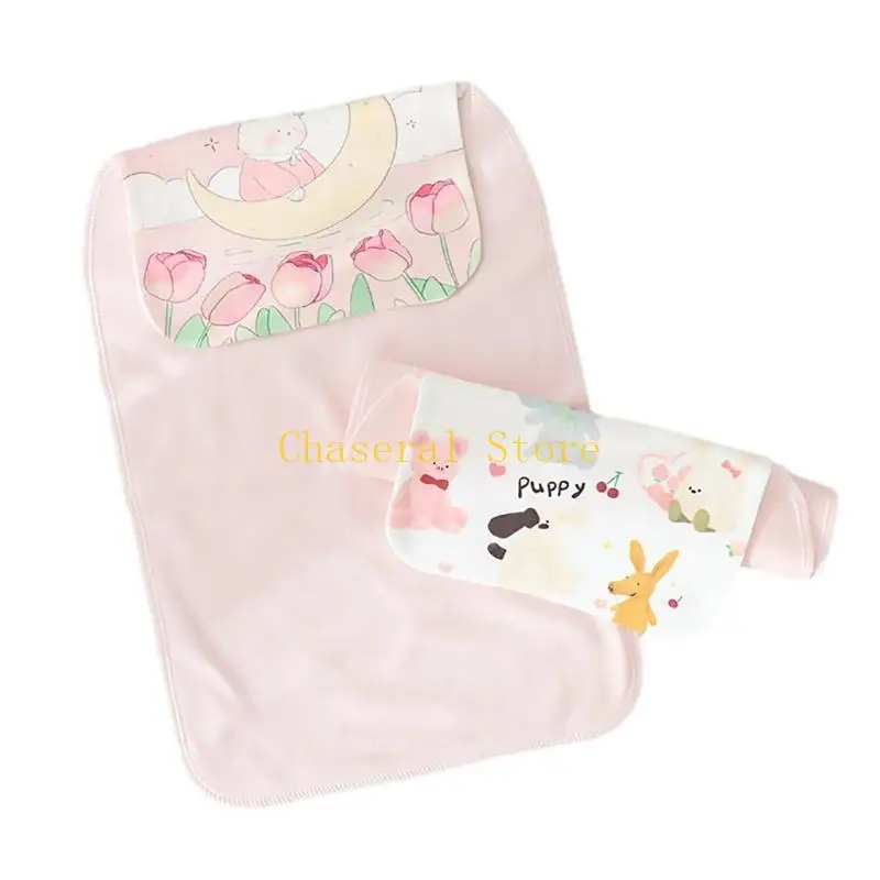 

E7CE Pack of 2 Cotton Handkerchiefs Moisture Wicking Infant Washcloths for Infants