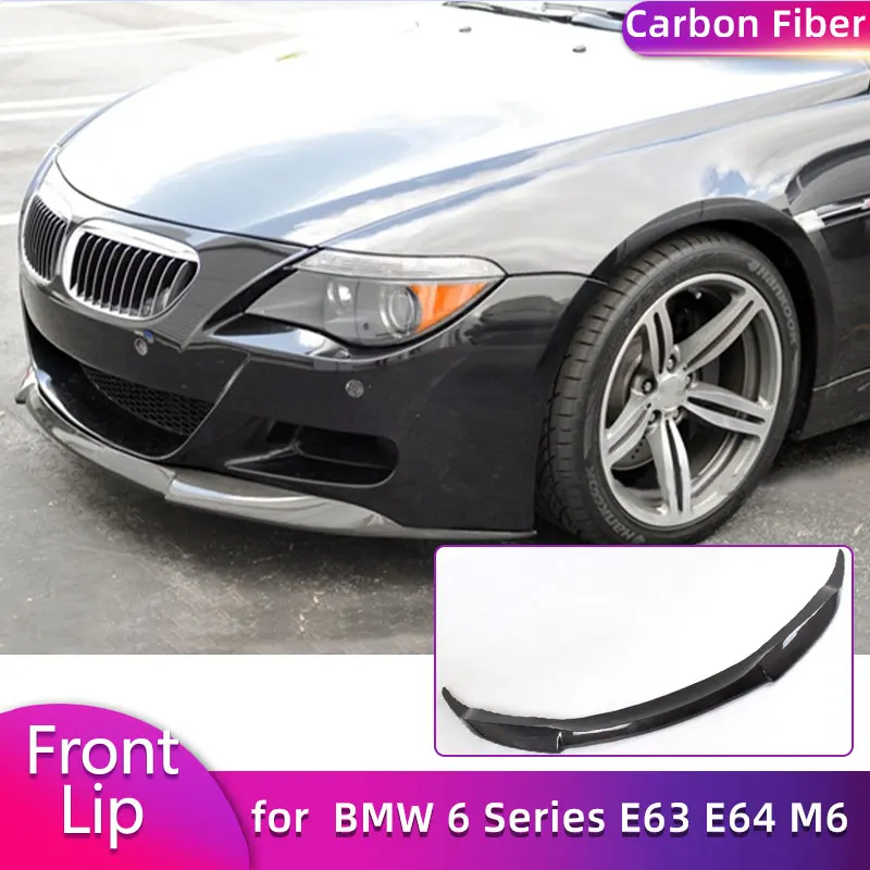 Carbon Fiber Front Bumper Lip Spoiler for BMW 6 Series E63 E64 M6 2006-2010 Car Racing Front Lip Chin Apron Guard Body Kit FRP