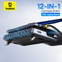 Baseus EH3 12 en 1 USB C Hub HDMI DP 4K 60Hz Triple pantalla 3,2 para MacBook Laptop PD 100W tipo C HUB con soporte estación de acoplamiento