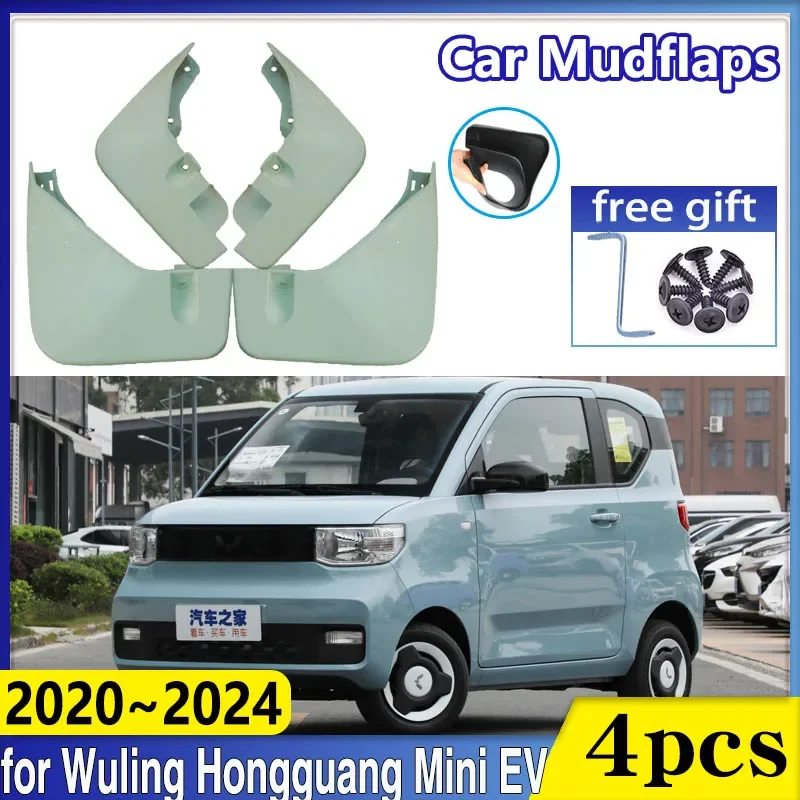 Car Wheel Fender for Wuling Hongguang Mini EV 2020~2024 Front Mudflap Baking Paint Mud Flap Guards Protect Mudguards Accessories