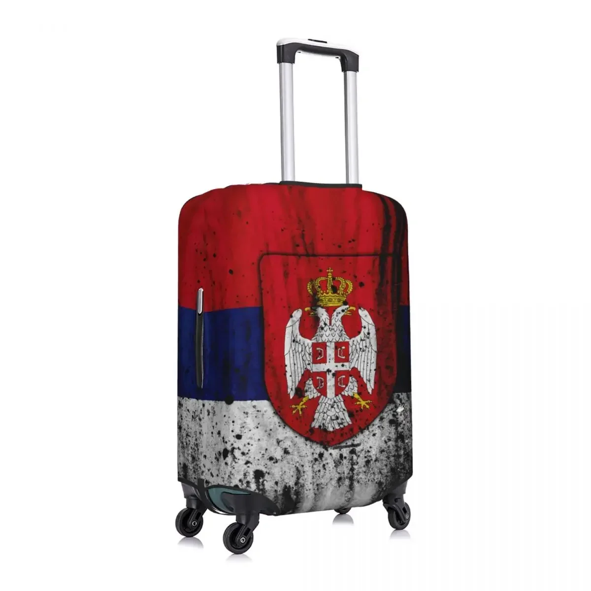 Custom Vintage Serbia Flag Luggage Cover Elastic Serbian Proud Travel Suitcase Protective Covers Fits 18-32 Inch