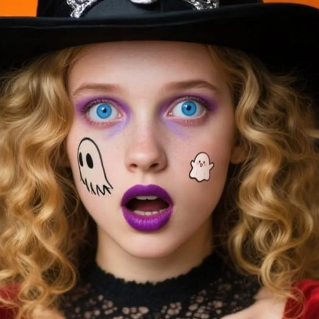 100pcsHalloween تحت عنوان حب الشباب بقع لطيف غير مزعجة مقاوم للماء تنفس للاستخدام اليومي الوجه ملصقات بثرة لطيف