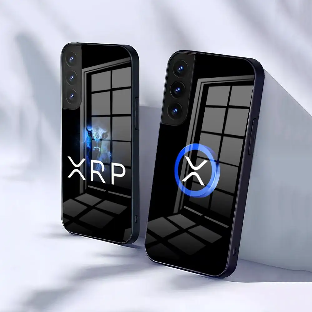 Xrp Ripple Crypto Phone Case For Samsung S26 S25 S24 FE S23 S22 S21 Plus S20 Ultra Note20Ultra Black Glass Cover
