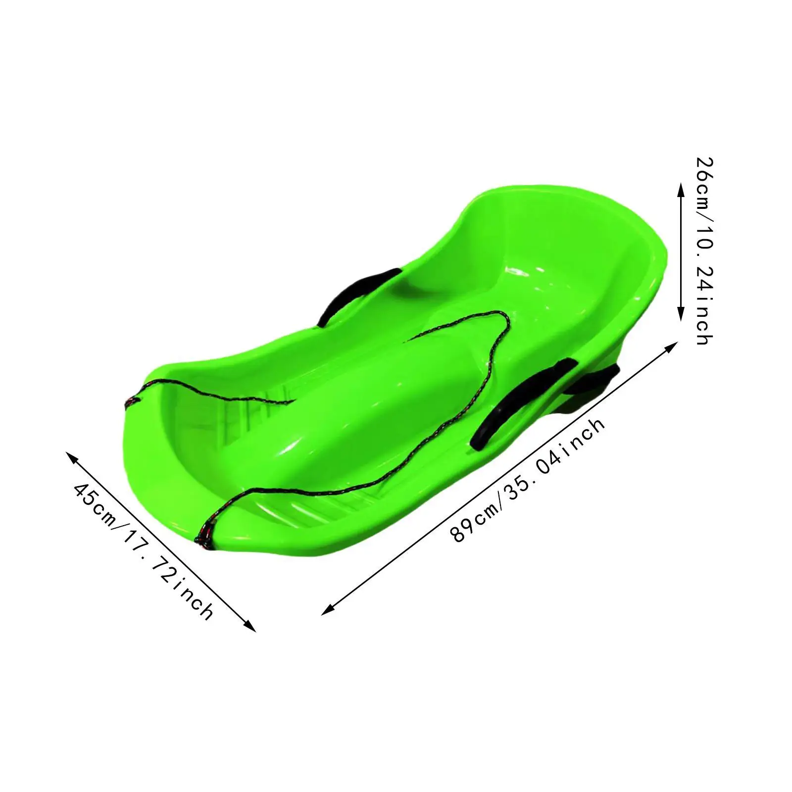 Slitta da neve Toboggan con freni per 2 sledders include corda da tirare addensata con cuscino del sedile Slitta da sci in sabbia da discesa Slitta da sabbia