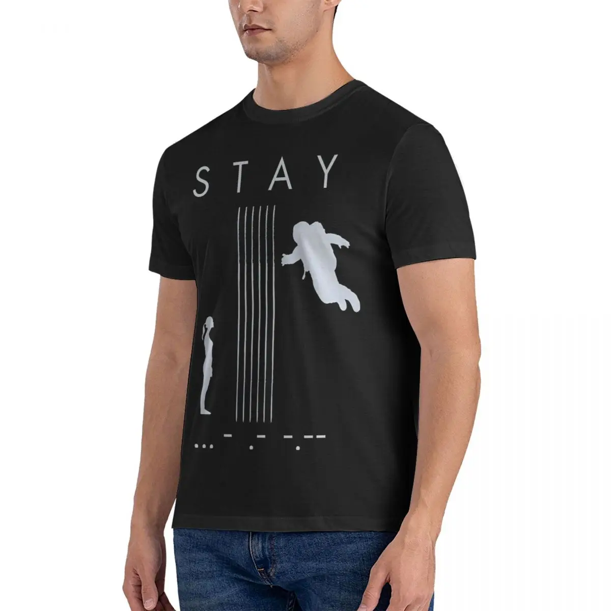 S T A Y Cooper And Murph  T Shirt Interstellar Vintage Tee Shirt Short Sleeve Round Neck T-Shirt 100% Cotton Gift Idea Clothing