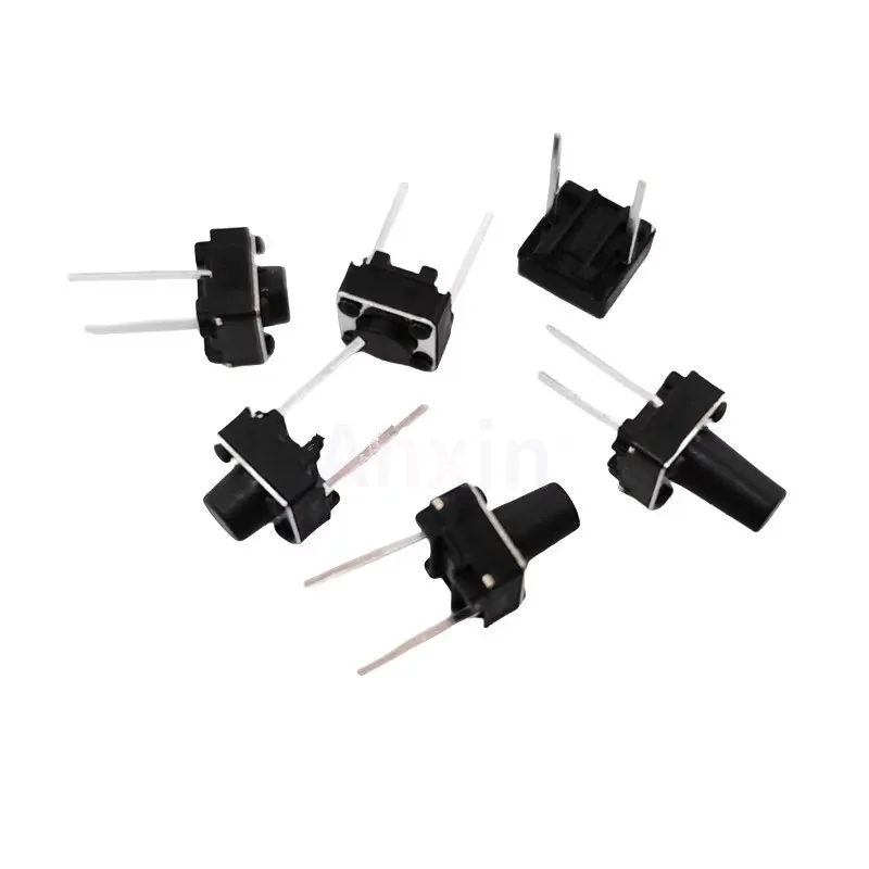 50 шт. 6*6*4,3/5/6/7/8/9/10 мм мгновенный тактильный тактовый кнопочный мини-микропереключатель средний 2-контактный 6 × 6 мм тактильный переключатель