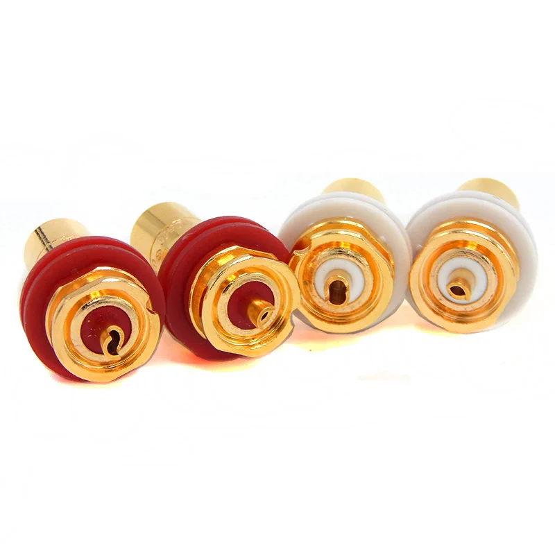 CMC816U RCA Plug Terminal Connector Binding Post For Home Sound Audio Amplifier Speaker Gold-Plated Copper Socket Red And White