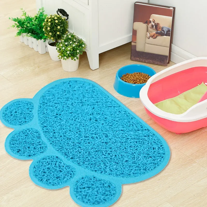 Pet Dog Cat Feeding Mat Dog Paw Shape Pet Bed Mat Dish Bowl Food Water Feed Wipe Easy Cleaning Pad  dog accessories