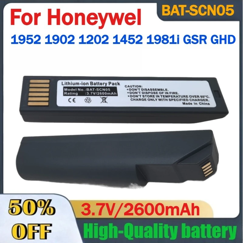 

3.7V 2600mAh BAT-SCN05 Replaceable Li-Ion Battery for Honeywell 1952 1902 1202 1452 1981i GSR GHD Lithium-ion Battery Pack