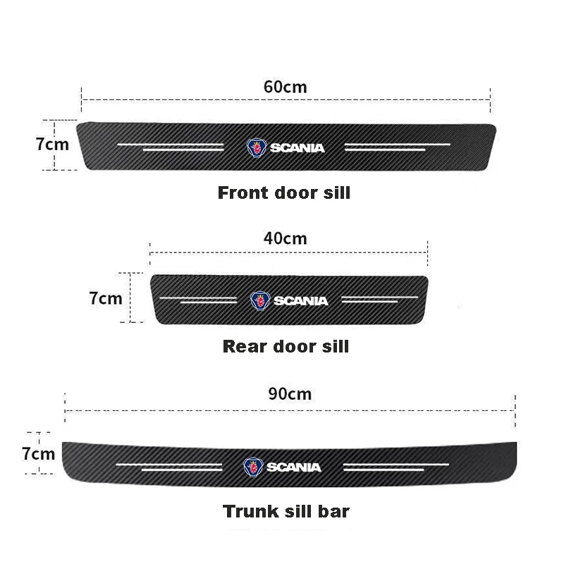 Carbon Fiber Decals For SAAB SCANIA 95 93 9000 600 99 9-X 97X Turbo X Monster 92X GT750 Car Door Sill Stickers Auto Trunk Door