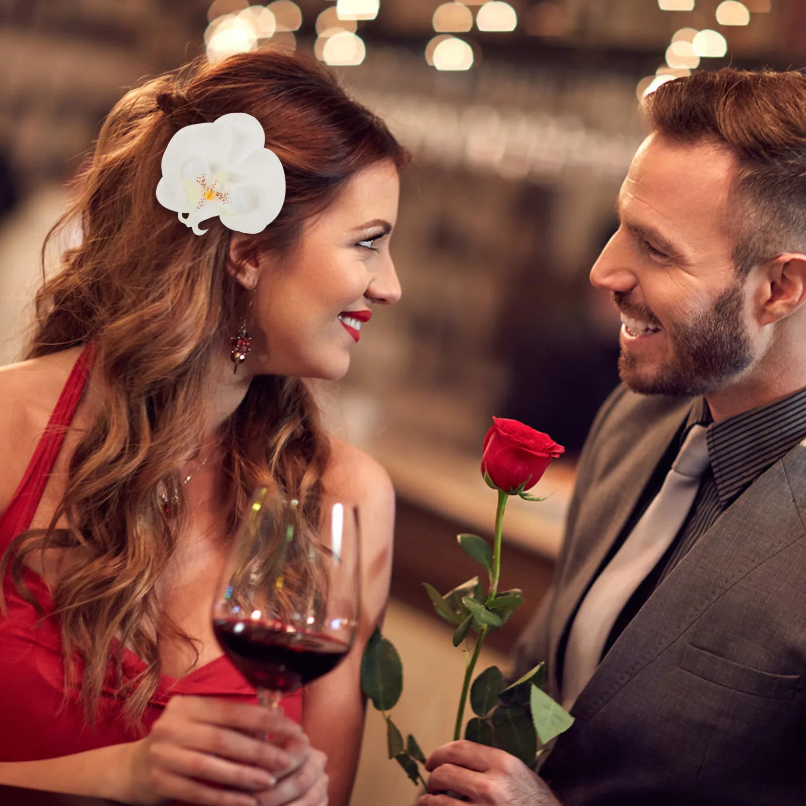 

5pcs Butterfly Orchid Artificial Heads For Diy Craft Silk Phalaenopsis Mini Flower Heads Fake Flower Hair Clip Bouquet Wedding