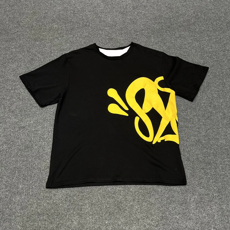 

2025 New Quick-Drying Drill Syna World Foam Alphabet Printing Beauty Trend Summer Casual Trend Short Sleeve T-Shirt