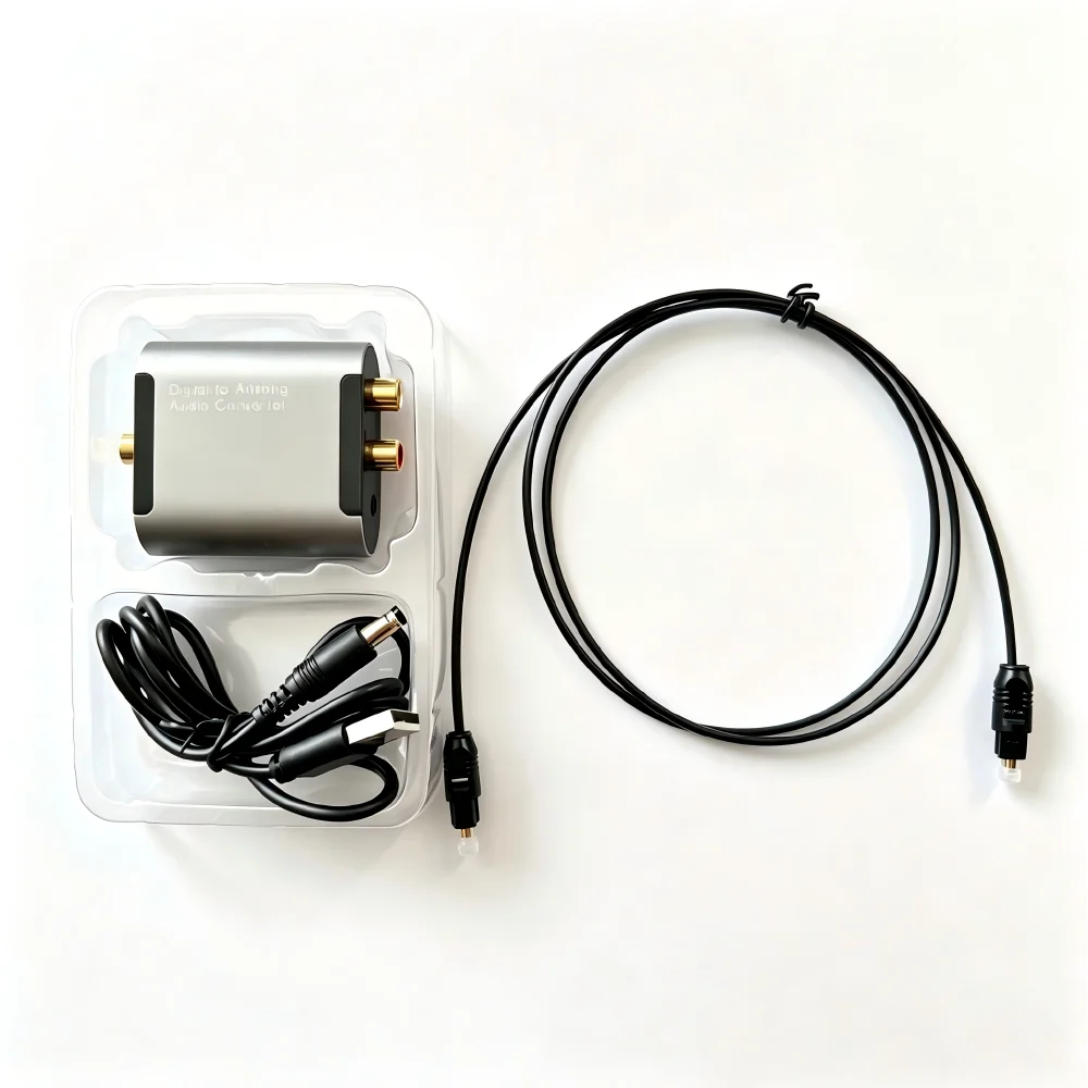 Digital to Analog Audio Converter, Coaxial Toslink Optical to RCA L/R & 3.5mm Audio Decoder, for Home & Professional Audio