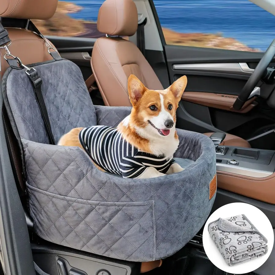 

Car Seat for Small Medium Memory Sponge Pet Booster Seat Fits Dogs Travel Bed up to 35 lbs,Dog seat Made of Materials is Safe an