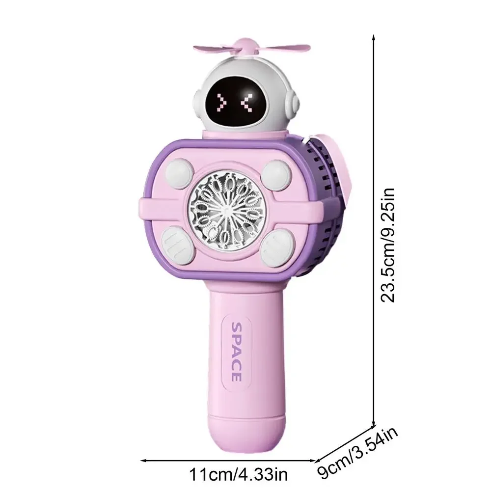 آلة مسدس فقاعات الفضاء بمروحة محمولة مع أضواء LED آلة صنع الصابون الكهربائية الأوتوماتيكية بالكامل ألعاب خارجية للأطفال #4