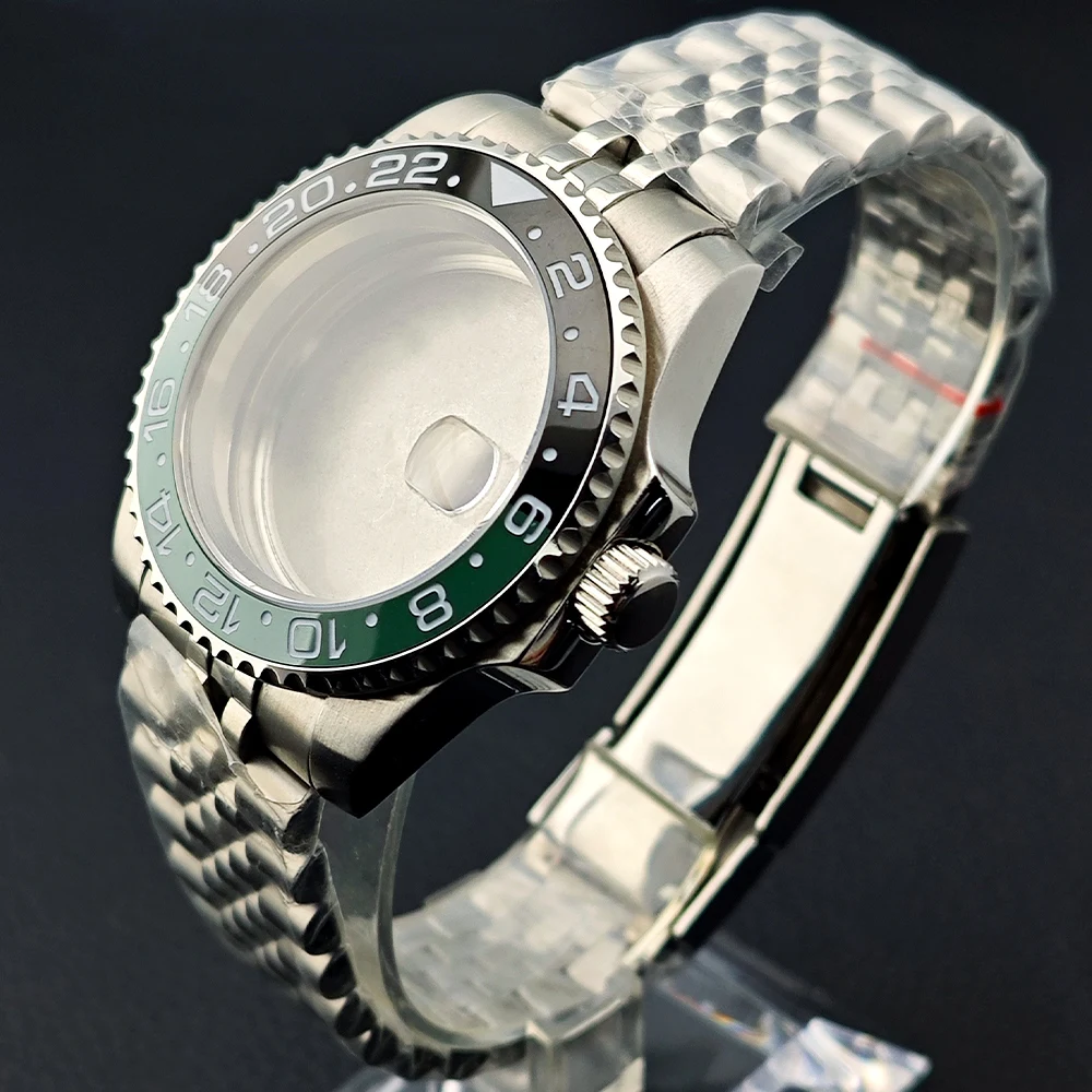 40.5mm Case Steel Watch Box NH35 Case Fit NH35 NH36 Movement/Pointer Accessories NH35 Dail Sapphire Glass 22mm Band
