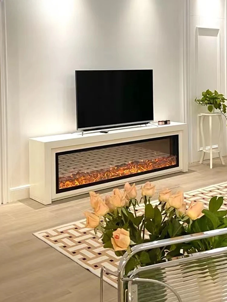 French minimalist fireplace TV cabinet Internet celebrity living room American electronic simulation fire fireplac