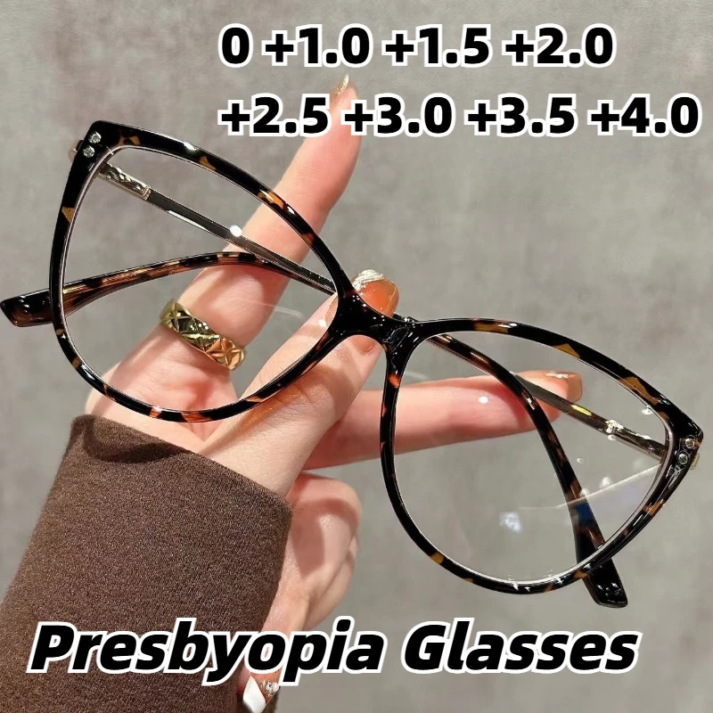 

Vintage Cat-Eye Anti-Blue Light Reading Glasses for Women Premium Ultra-Lightweight Comfortable Presbyopia Eyewear 0 To +4.0