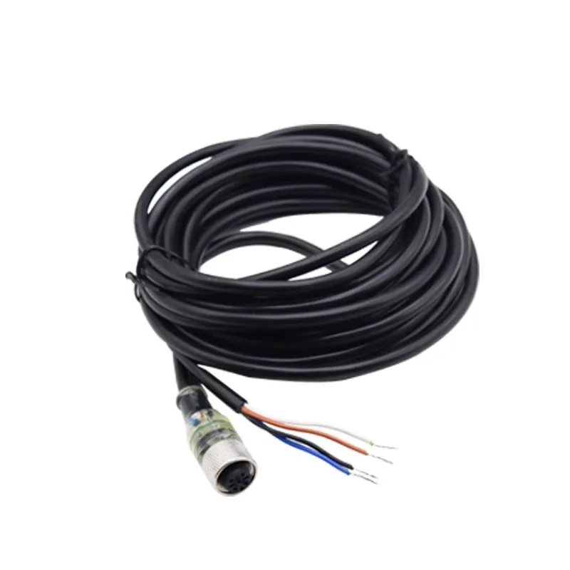 Konektor PNP/NPN Sudut Kanan M12 - Kabel Sensor Jarak 3/4/5 Pin dengan LED