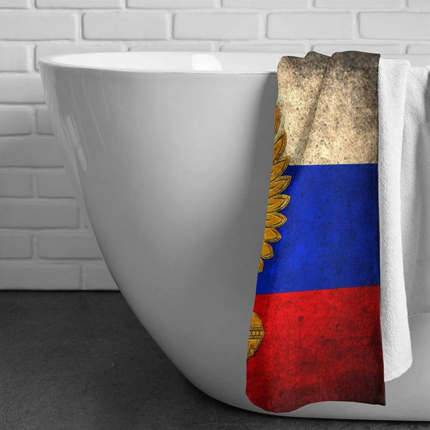 Soft Microfiber Beach Towel 31x51 Inches Russia Symbol Sign Russian Flags Bath Towels for Adults Teen Camping Yoga Travel Towel