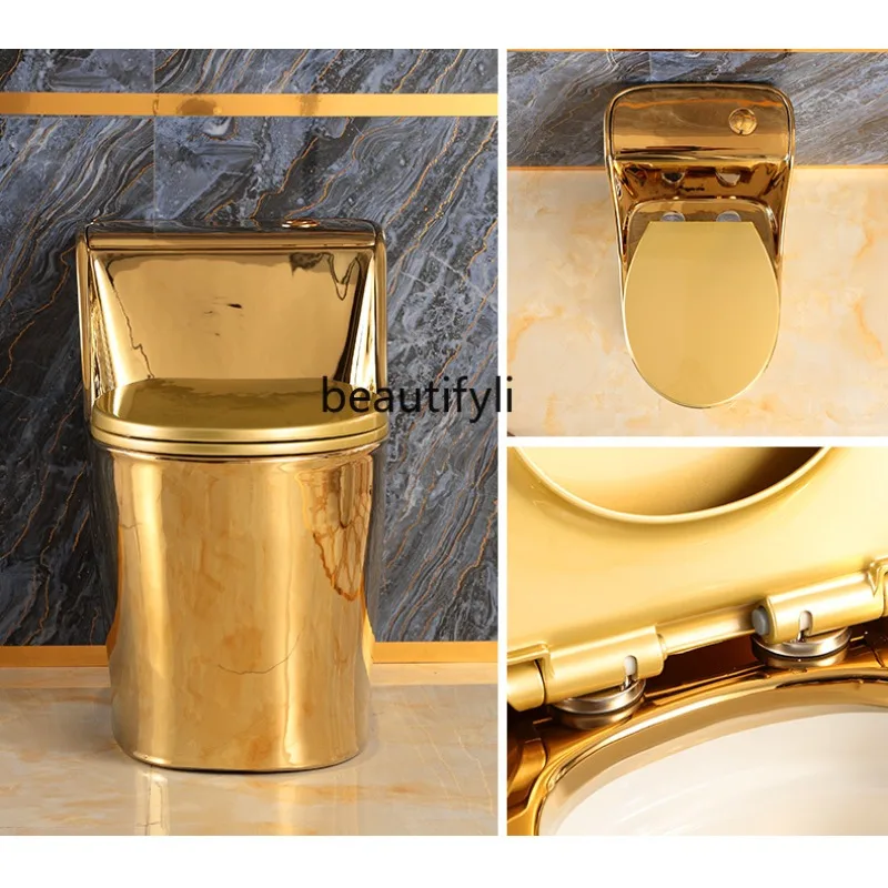 

Creative Art Low-Cistern Toilet gold Toilet Bathroom Ceramic Gold