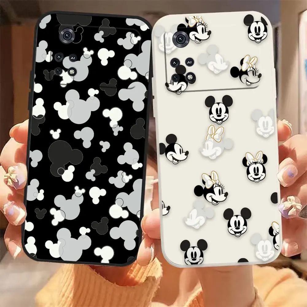 Stick Figure Mickey Minnie Mouse Phone Case For Xiaomi POCO F3 F4 F5 M2 M3 M4 M5 X2 X3 X4 X5 GT Pro 4G 5G Case Funda Shell Capa