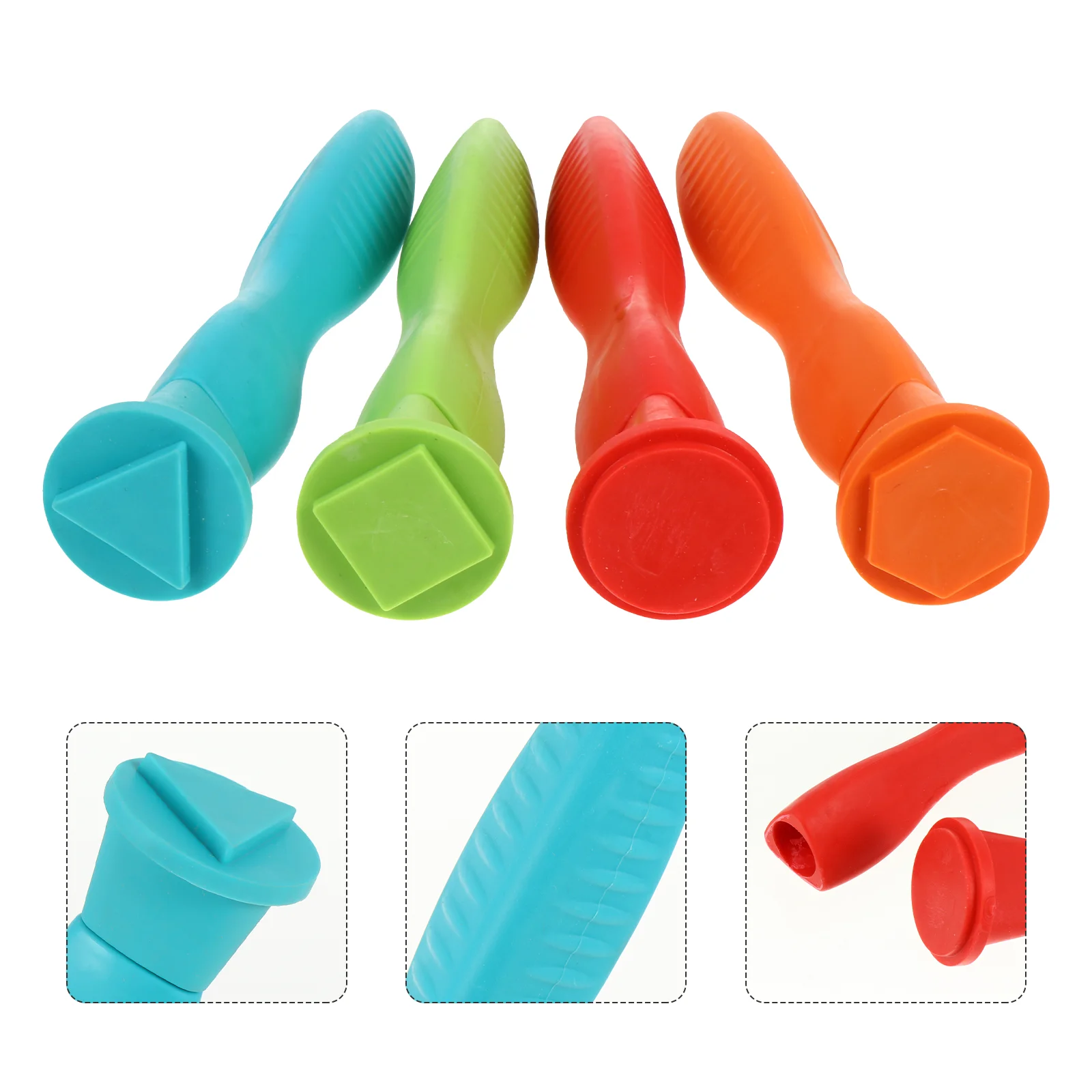 

4pcs Rubber Stamps Kids Craft Geometry Pattern Painting Seal Drawing Tools Toddler Project Student Supplies