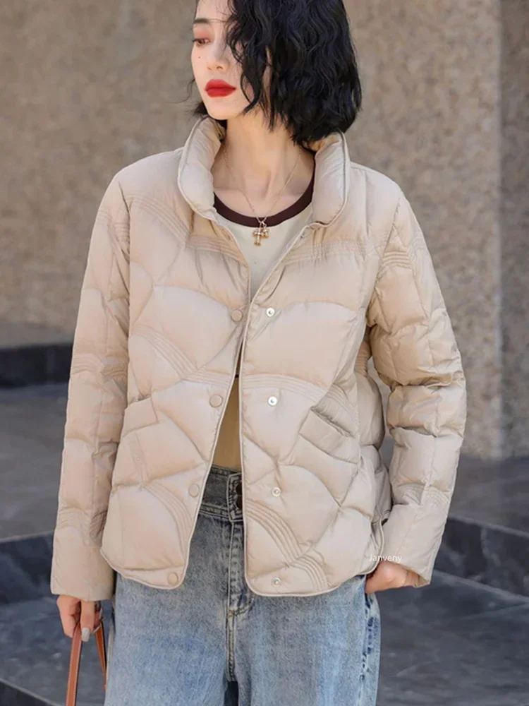 2023 New Women Fashion Short Korean Puffer Jackets Ultra Light Casual Baggy Warm Down Coat Female Windproof Parkas 4xl 5xl