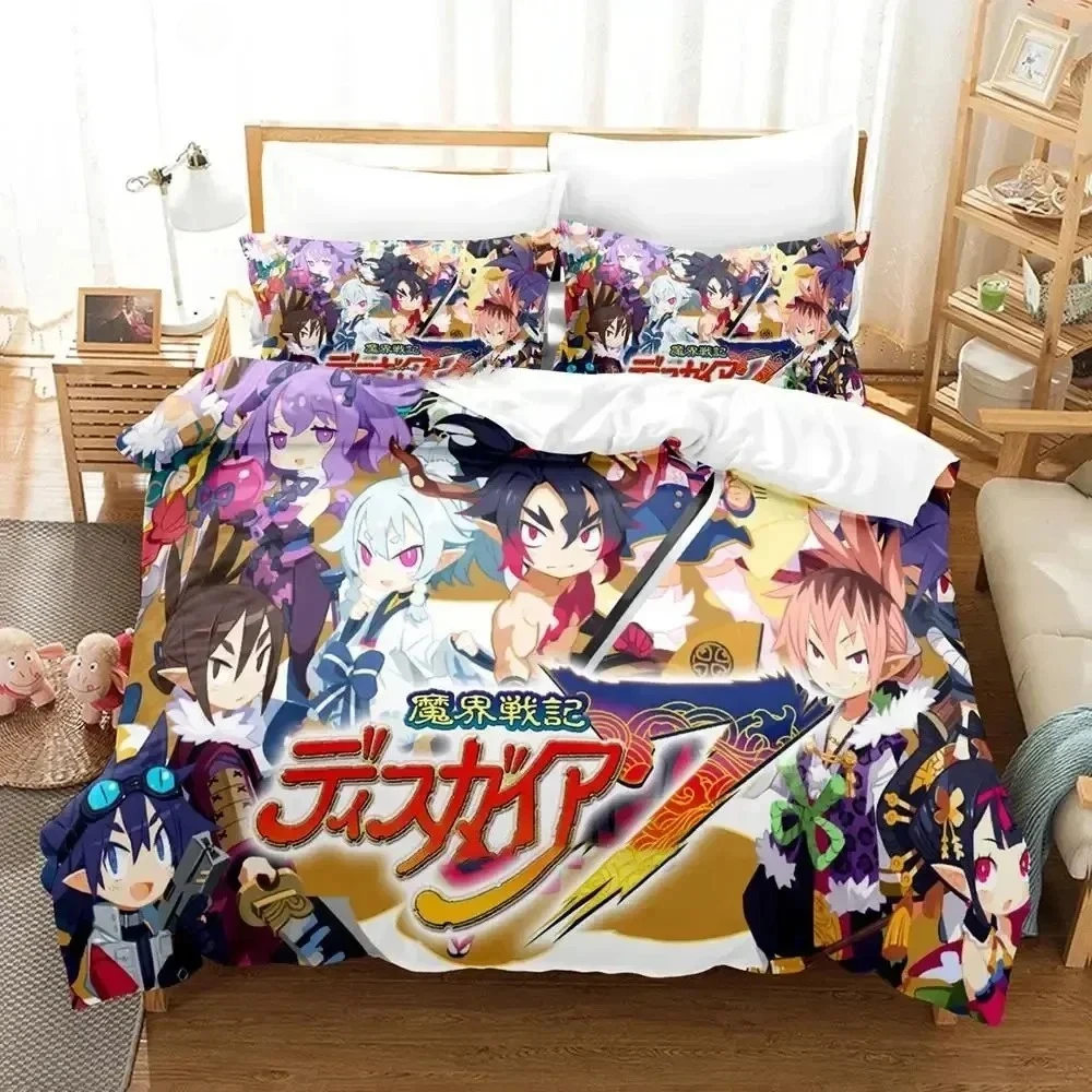 

New Game Disgaea Hour of Darkness Bedding Set Printed With Pillowcase Bed Duvet Cover Soft Single Double Queen Super King Size