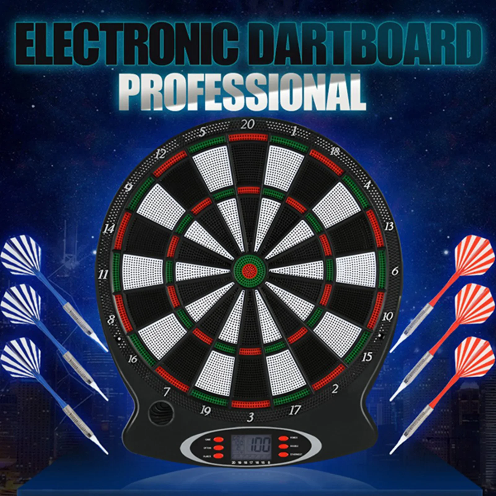 1 PC Professional อิเล็กทรอนิกส์แขวน Dartboard LCD ตัวบ่งชี้คะแนน DART เกม 6pcs ลูกดอก