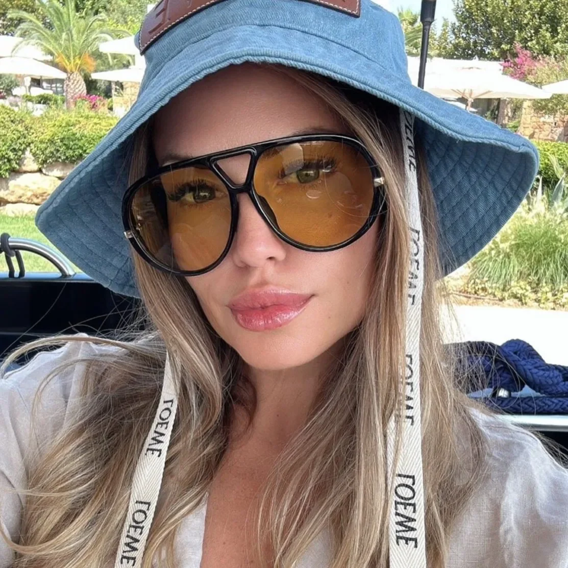 خمر النظارات الشمسية المتضخم النساء الرجعية العلامة التجارية إطار كبير نظارات شمسية الإناث أسود أصفر Ins نمط مربع نظارات Oculos دي سول #2