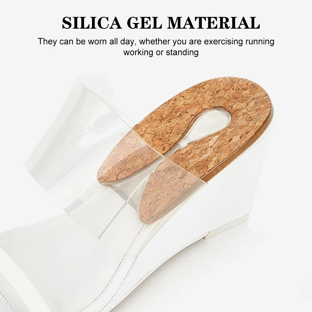 

2 Pairs Transparent Heel Pads Comfortable Breathable Silicone Insoles Shock Absorption Fit Boots Casual Shoes Washable Durable