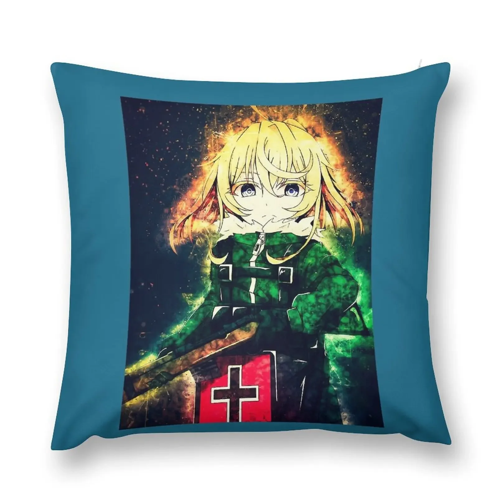 Tanya Degurechaff Saga of Tanya the Evil Throw Pillow Sofa Cushion Cover Pillow Covers Decorative pillow