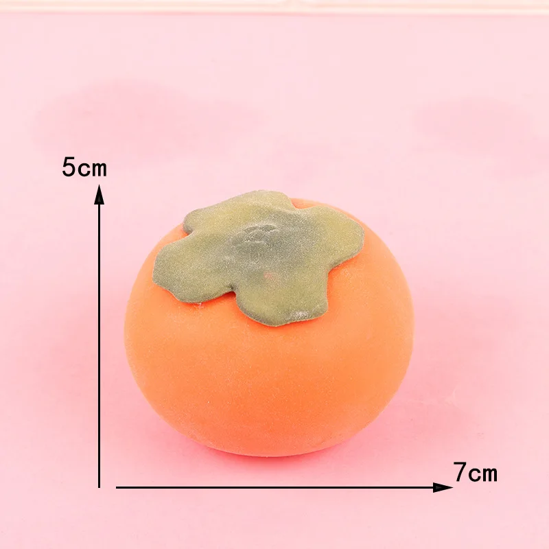 Creativo simulato frutta cachi spremere giocattoli palline di gomma giocattoli di decompressione giocattolo sensoriale antistress per bambini adulti