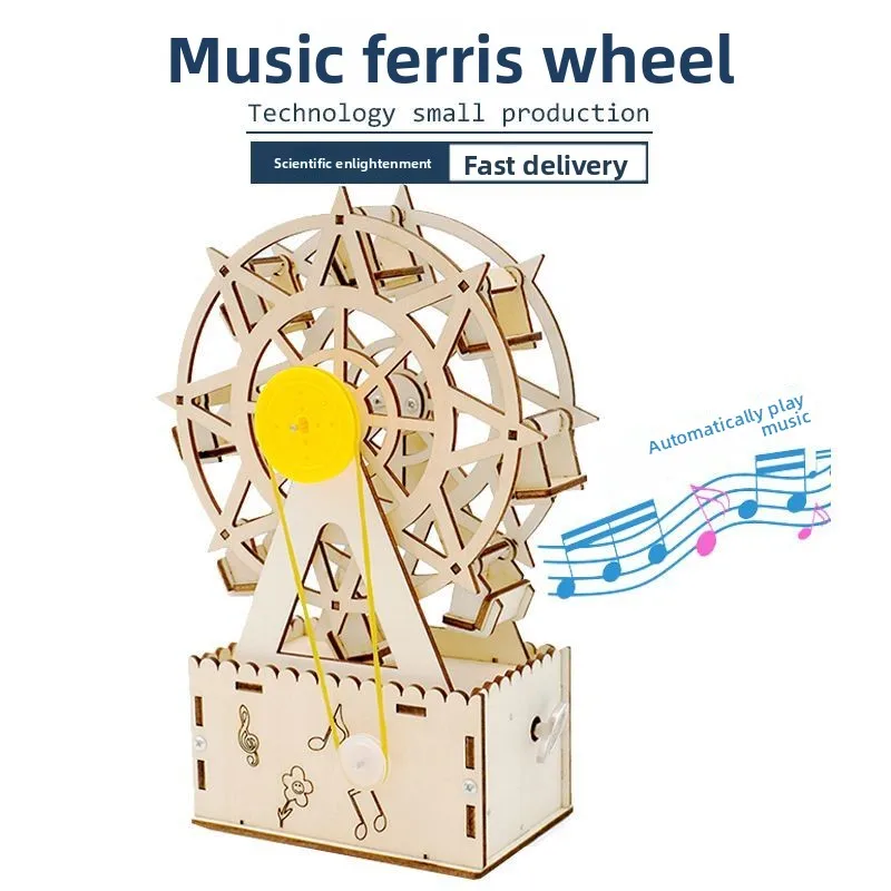 DIY Riesenrad Spieluhr-Bausatz Wissenschaftliches Bastelset Automatisch Rotierendes Spielzeug Geschenk für Mädchen