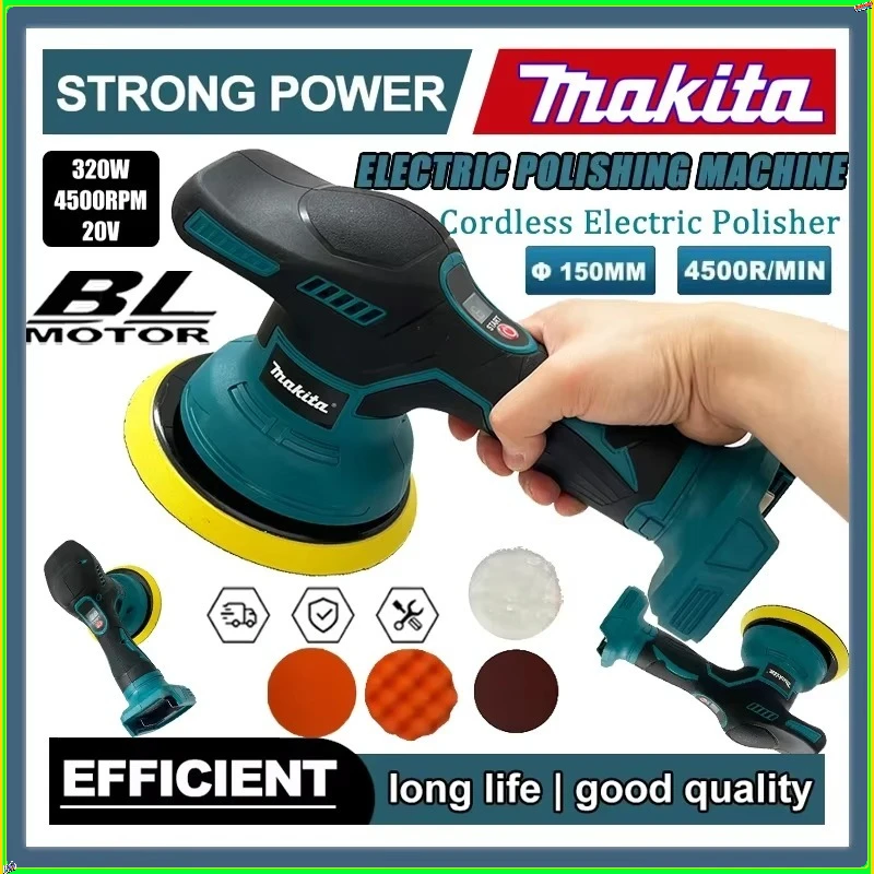 

Makita 8 Gears Digital Display Cordless Car Polisher Electric Polisher Auto Car Waxing Polishing Machine For 18V 20V Battery
