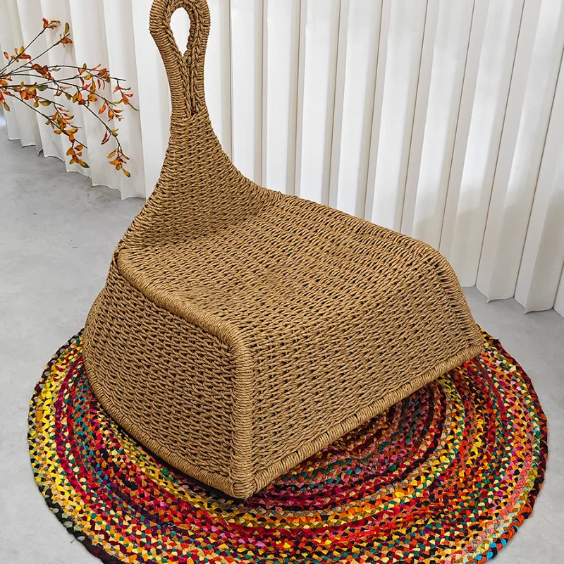 

Rattan hand-woven rocking chair single rattan outdoor leisure free simple and creative rocking chair