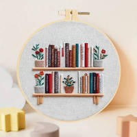 1pc Cross Stitch Set Flower Book Hand Sewn Embroidery Kit With Needle Suitable For Adult Wall Decoration
