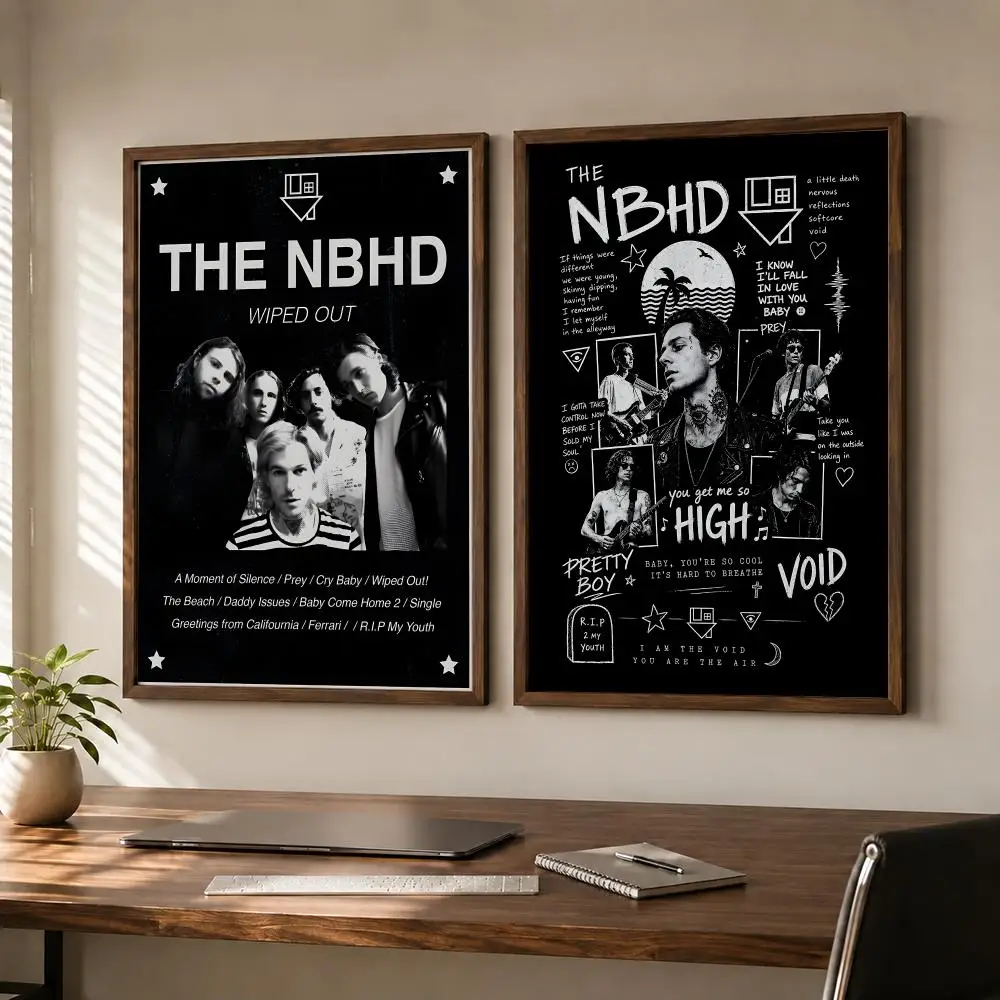 Dark Alternative Rock Band The Neighbourhood Poster Self‑Adhesive Waterproof Sticker House  Coffee Bar Wall Art Home Decor